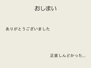 おしまい


ありがとうございました




          正直しんどかった…
 