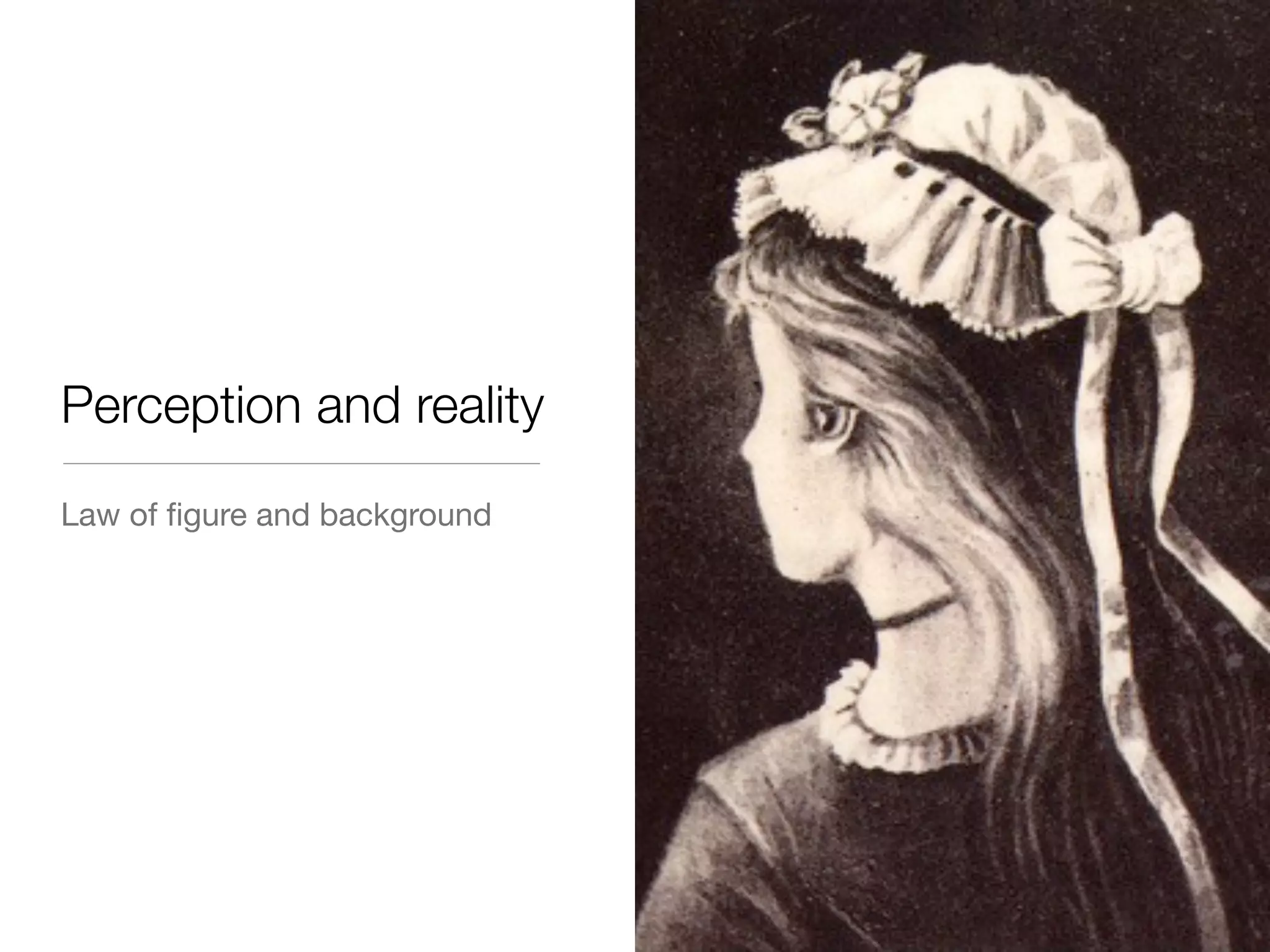 Perception and reality
Law of ﬁgure and background

 