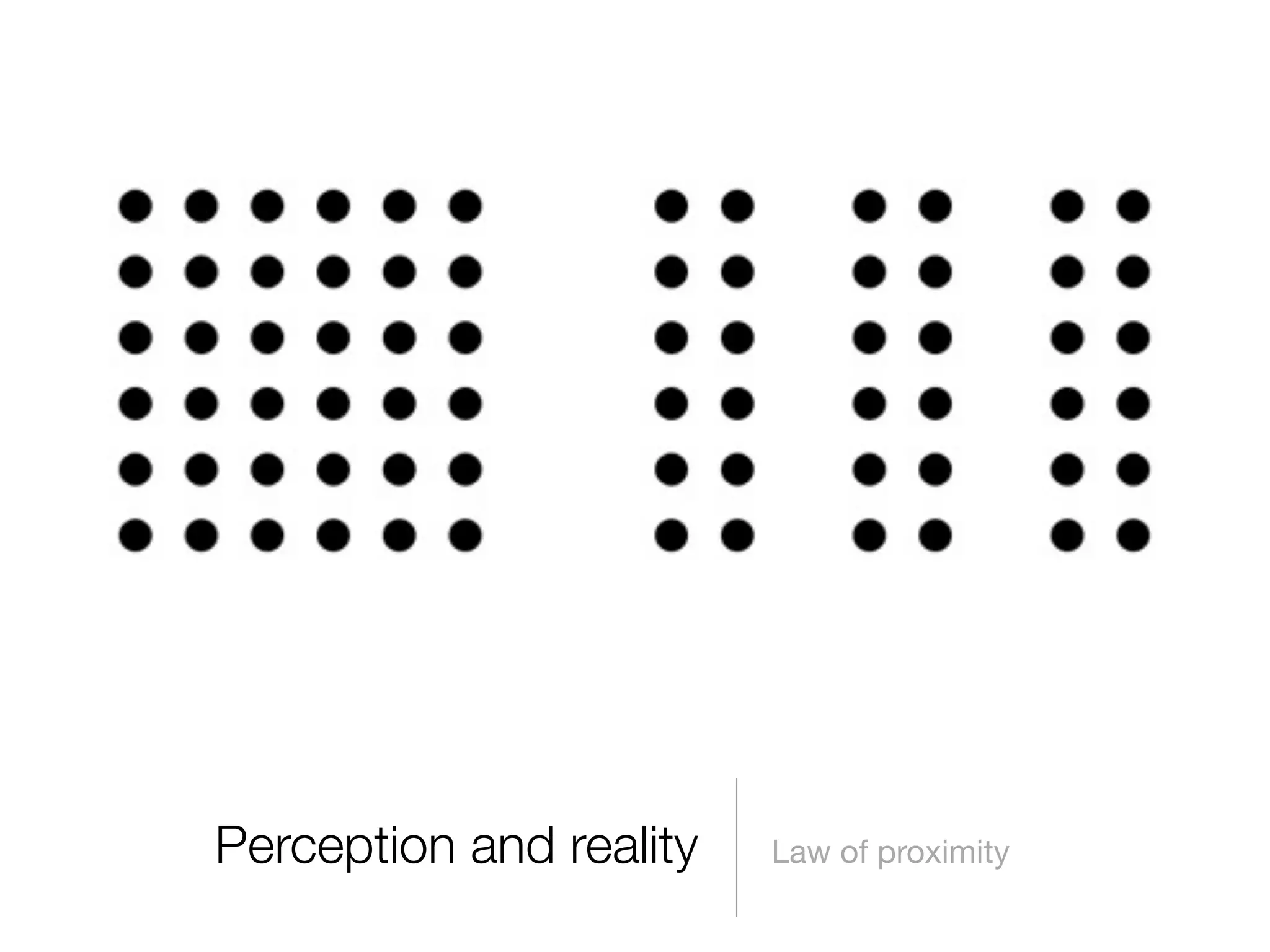 Perception and reality

Law of proximity

 