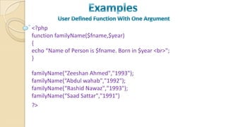 PHP FUNCTIONS | PPTX