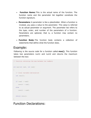 Functions | DOC | Programming Languages | Computing