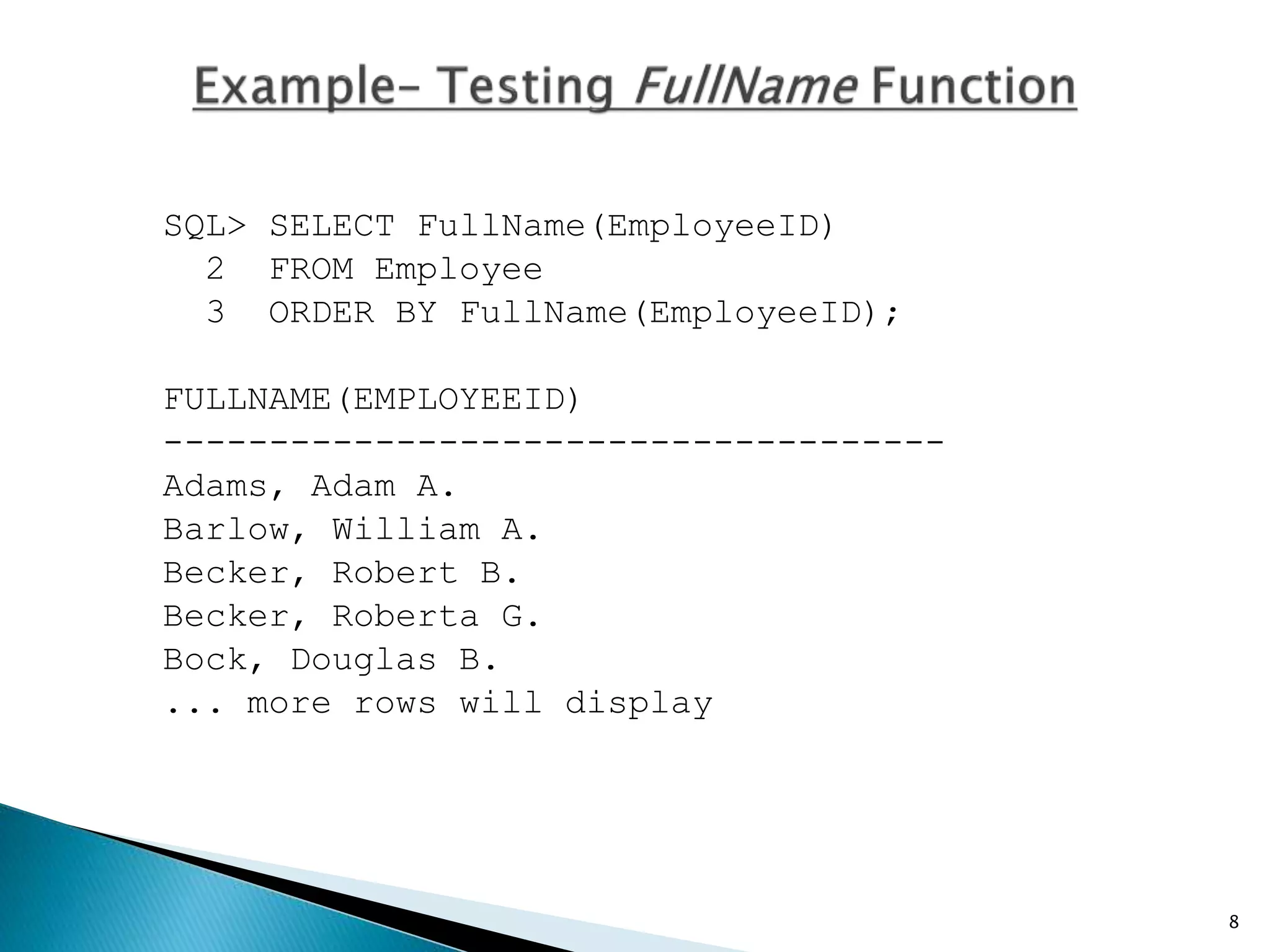 Function in PL/SQL | PPTX