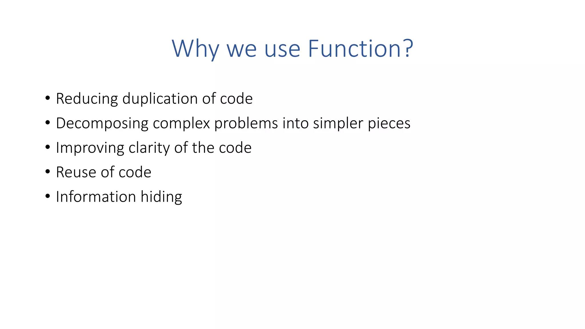 Functions in Python | PPT