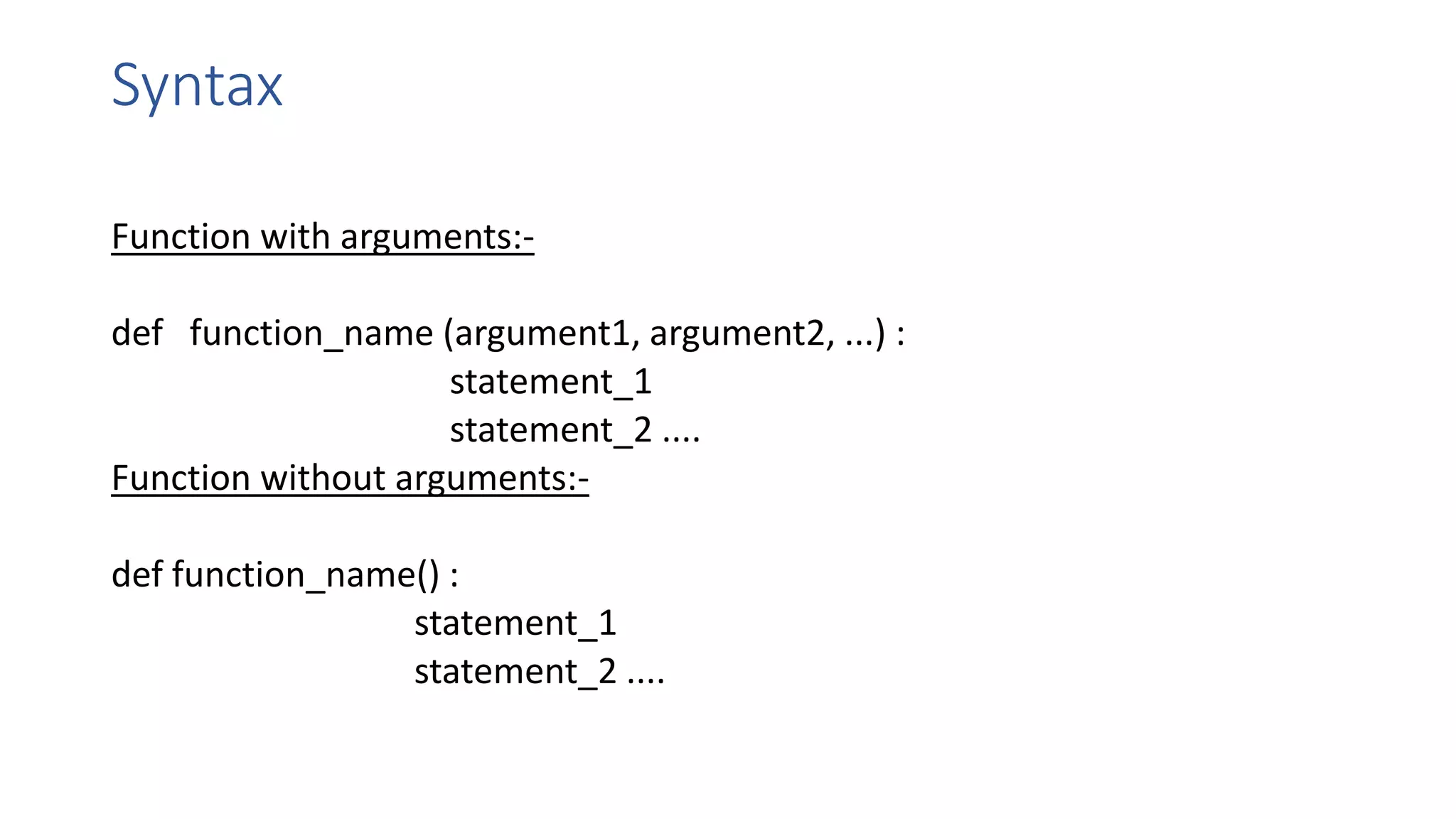 Functions in Python | PPT