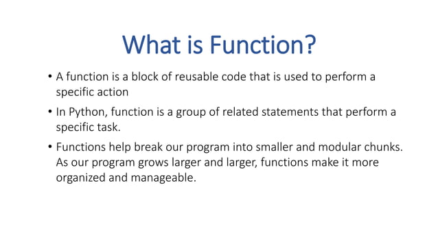 Functions in Python | PPT
