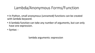 Functions in Python | PPT