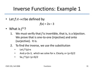 Bijective Inverse Functions | PPT