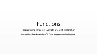Functions in Programming with example | PPT
