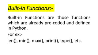 Functions.pptx | Programming Languages | Computing