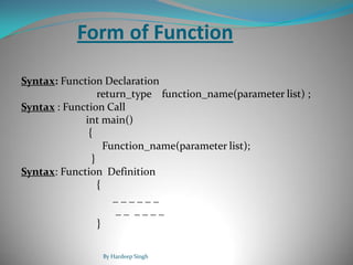 functions in c++ basic concept for students | PPT