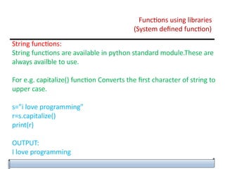 Using Functions in PYTHON Computer Science CLASS 12 CBSE | PPTX