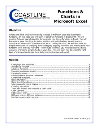 Functions and Charts in Microsoft Excel | PDF | Business Accounting ...