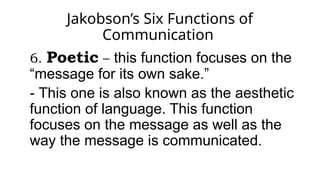 Oral Communication in Context Functions of Communication SHS Grade 11 ...