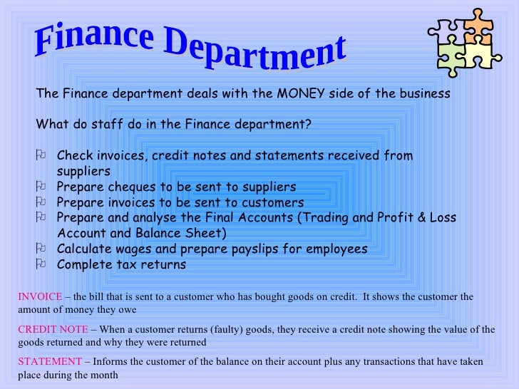 Standard Grade Administration - Functions of Departments