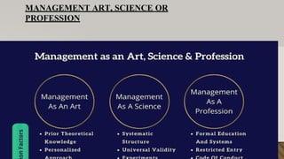 MANAGEMENT ART, SCIENCE OR
PROFESSION
 
