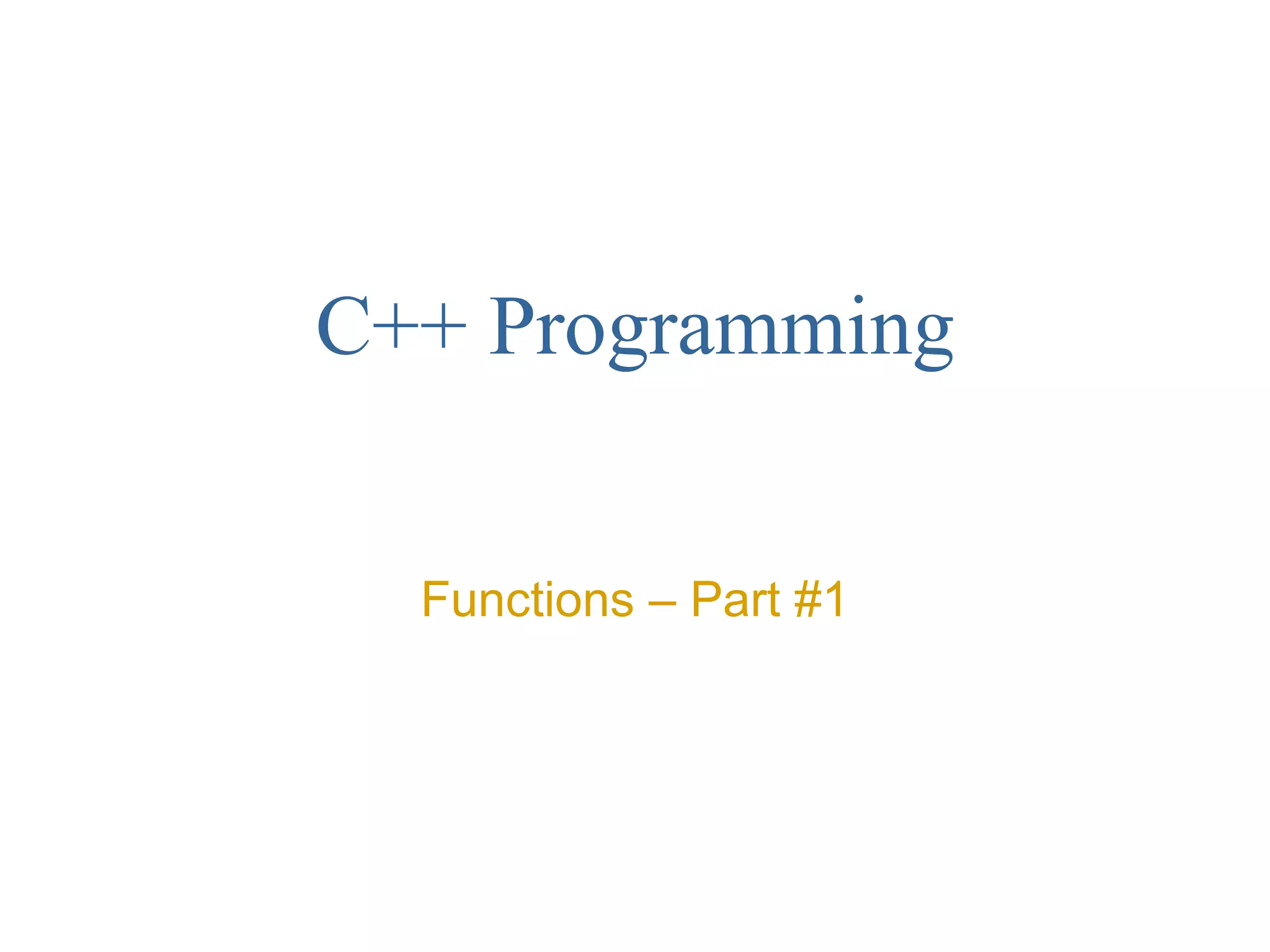 Programming For Engineers Functions - Part #1.pptx