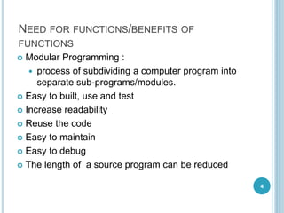 C FUNCTIONS | PPT