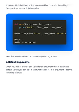Functions and Arguments in Python | PDF
