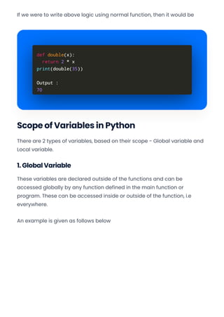 Functions and Arguments in Python | PDF