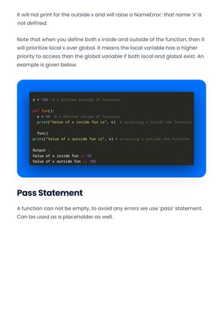 Functions and Arguments in Python | PDF