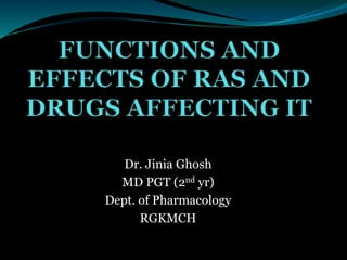 Dr. Jinia Ghosh
MD PGT (2nd yr)
Dept. of Pharmacology
RGKMCH
 