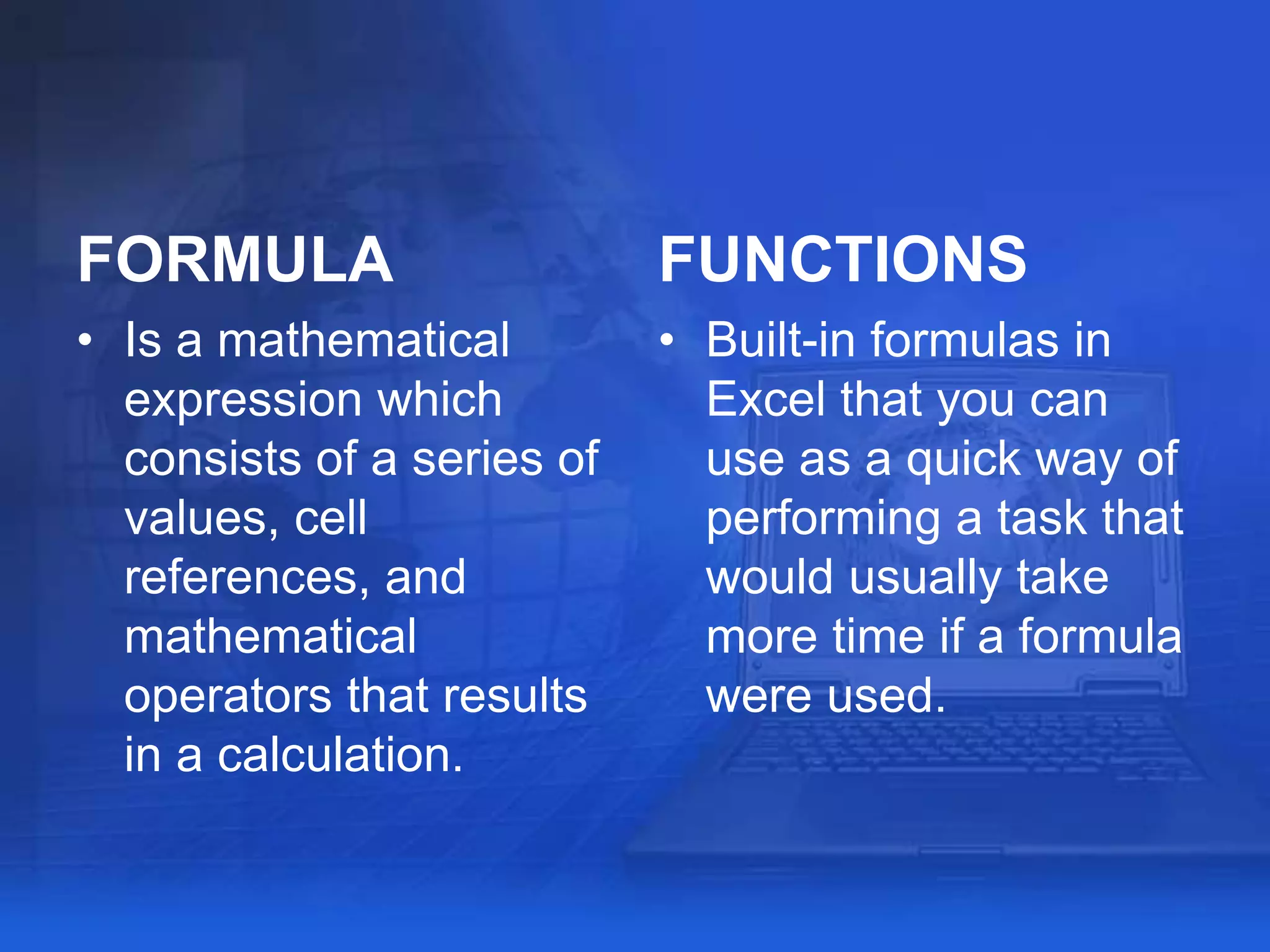 Functions and formulas | PPT