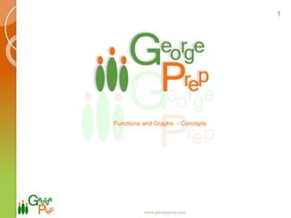 www.georgeprep.com
1
Functions and Graphs - Concepts
 