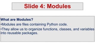 FUNCTIONS AND MODULES IN PYTHON PRESENTATION FINAL.ppsx