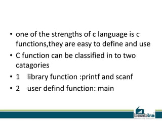 Functions and return type | PPTX | Programming Languages | Computing
