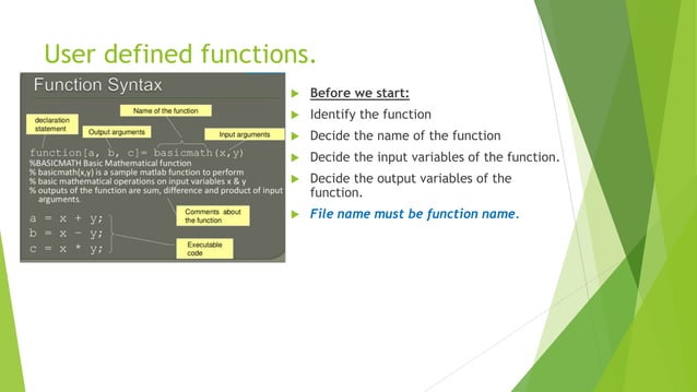 Functions and types of user defined functions in