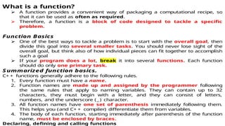 Comprehensive Guide to Functions in C++ Programming Language | PPTX
