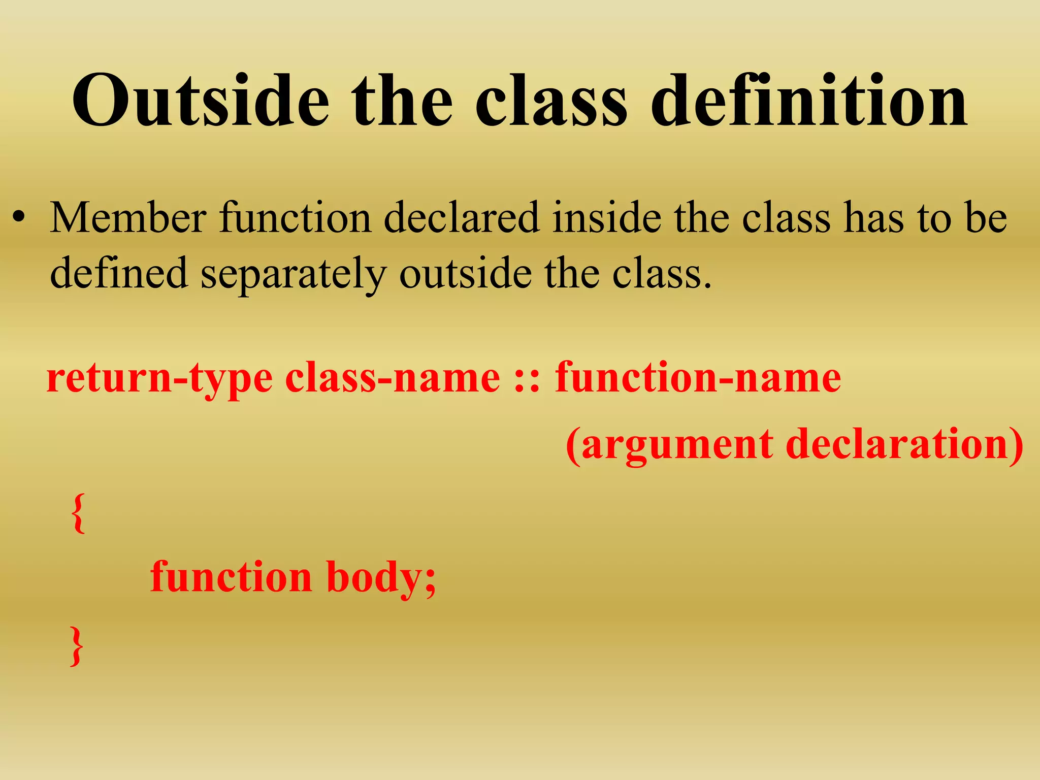 Functions, classes & objects in c++ | PPT