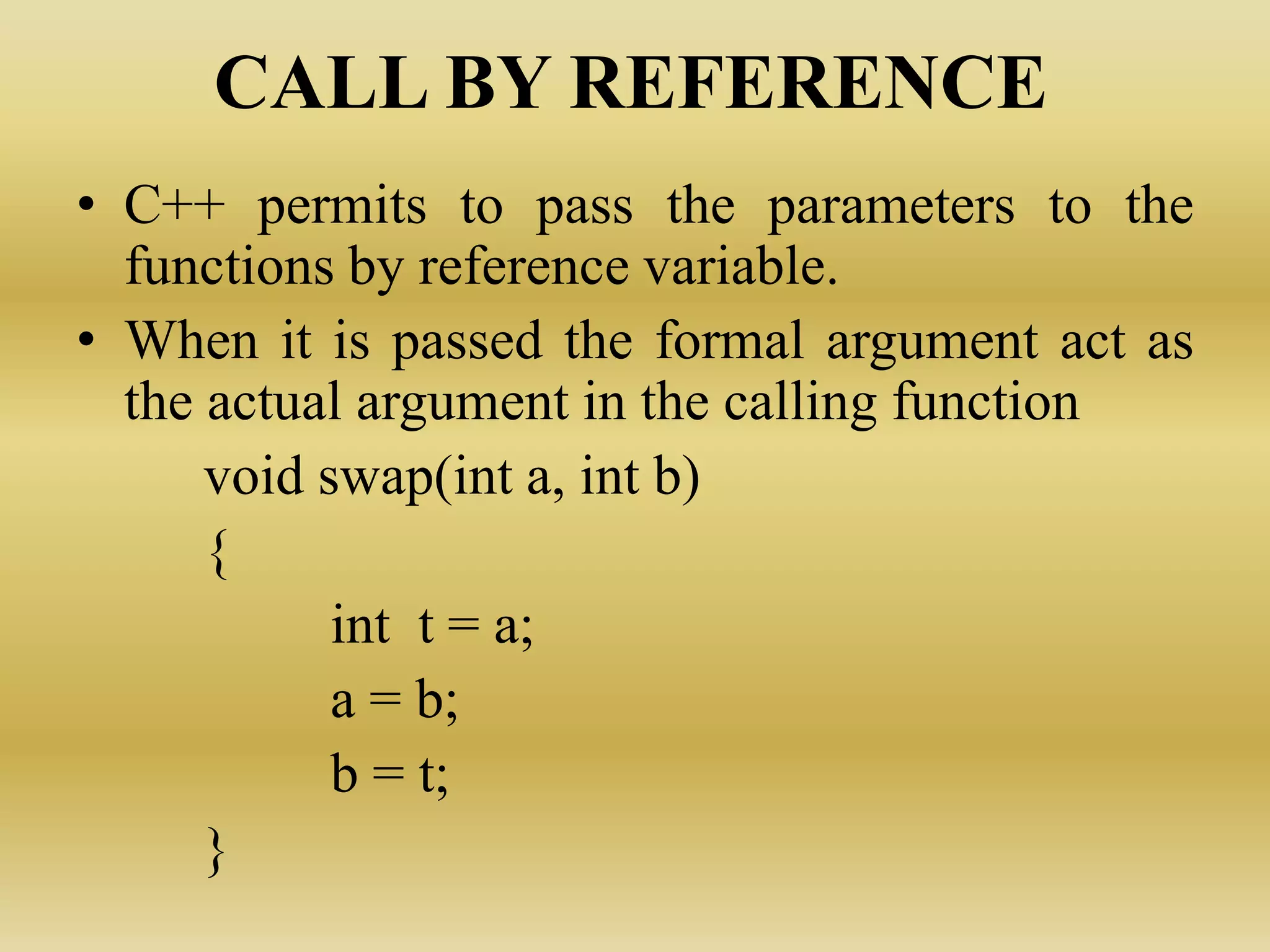 Functions, classes & objects in c++ | PPT
