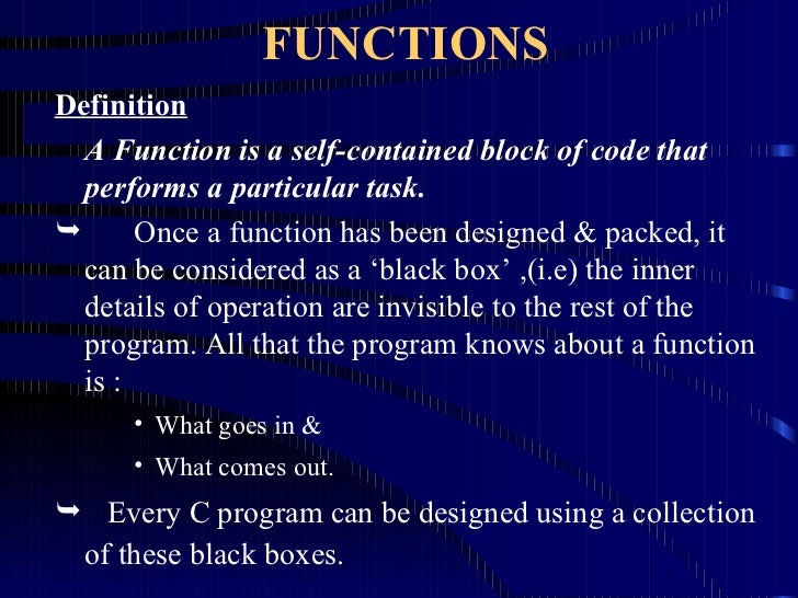 RECURSION IN C