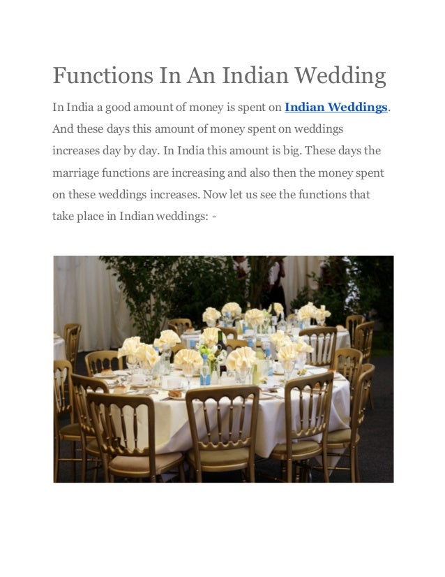 Functions In An Indian Wedding