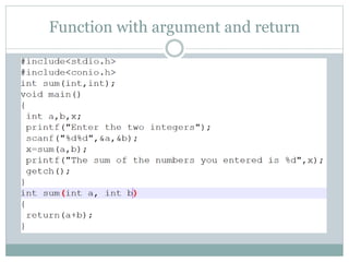 Functions in C | PPTX