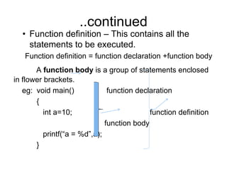 Functions in c | PPTX