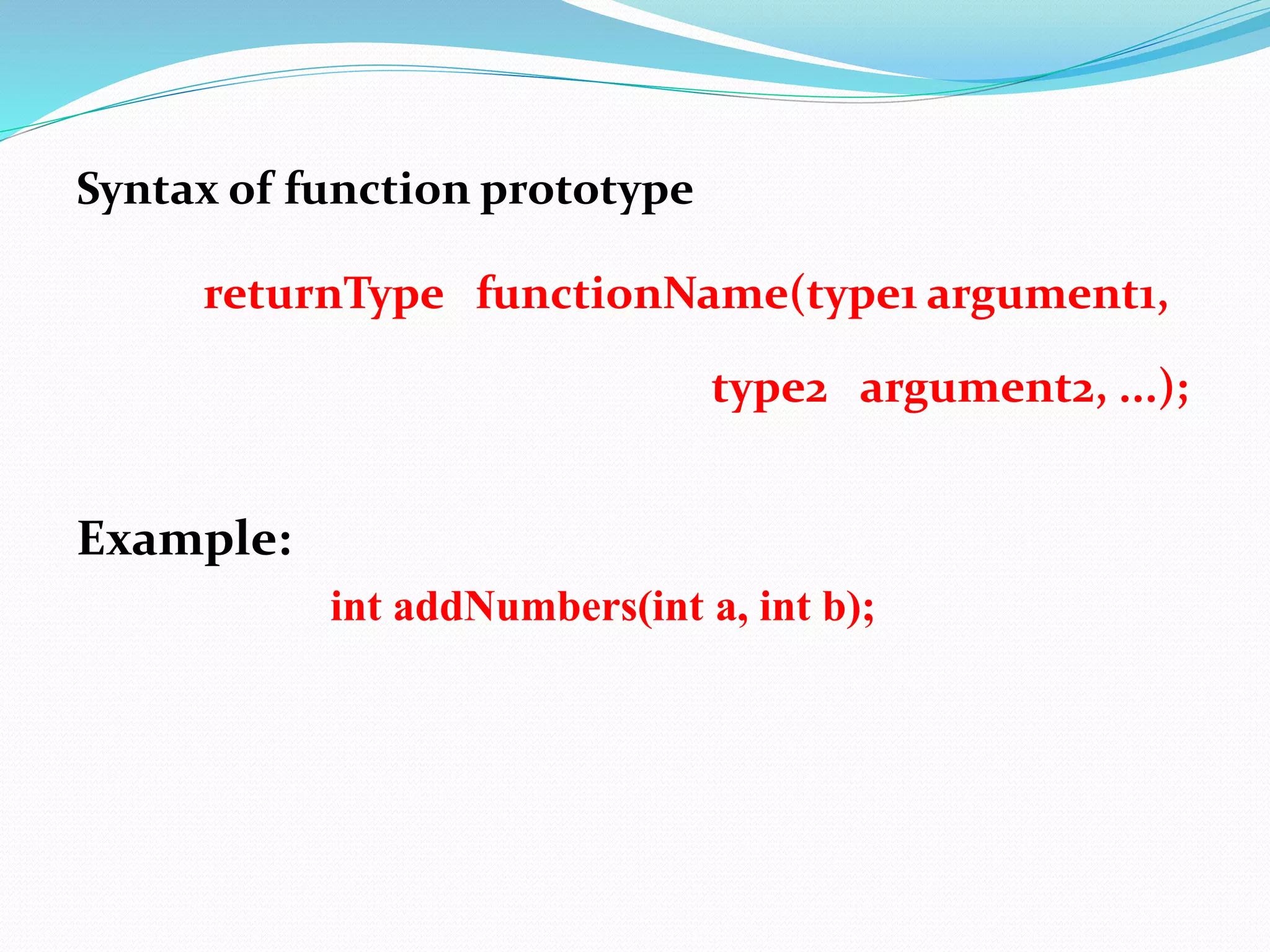Functions in c | PPTX | Web Development | Internet