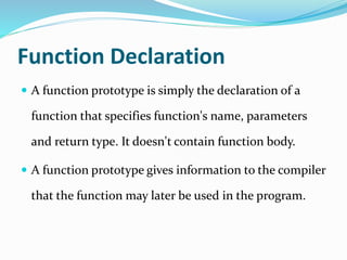 Functions in c | PPTX