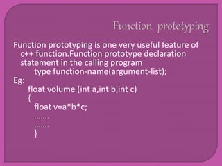 Functions in c++, | PPTX