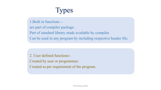 concept of functions and its types in c++ language | PPT