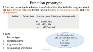 concept of functions and its types in c++ language | PPT