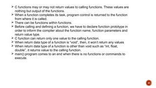 Functions in C function declaration, definition and calling.pptx