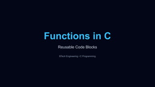 Functions in C.pptxfiuvfyou yfpofvyuyfouyfiu | PPTX