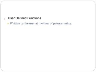 Functions in c | PPT | Programming Languages | Computing