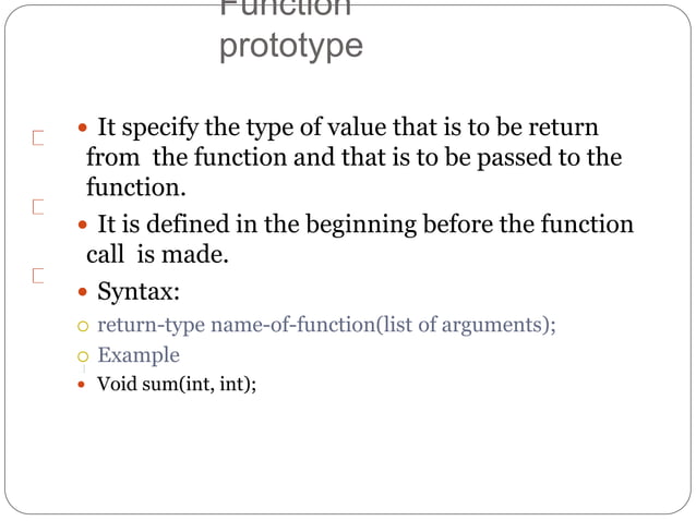 Functions in c | PPT | Programming Languages | Computing