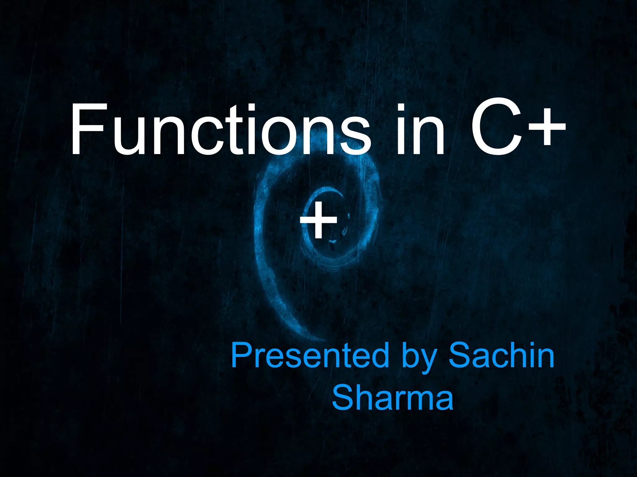 Functions in C++ | PPT