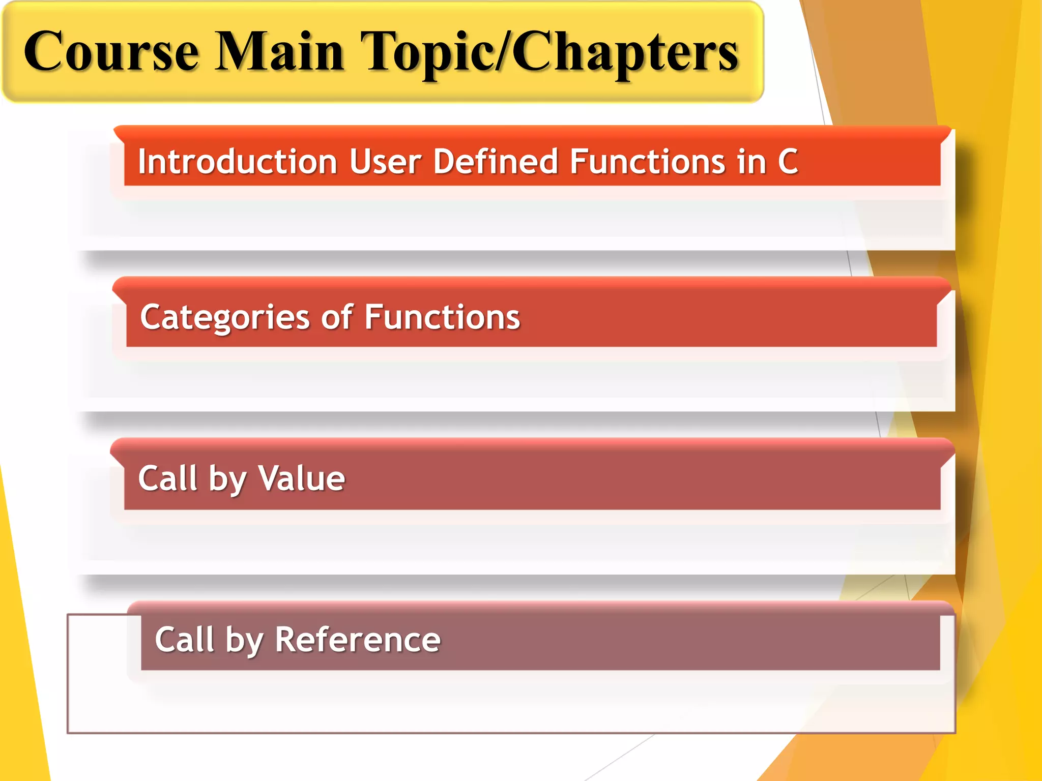User Defined Functions in C Language | PPT