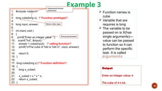 functions_in_c_step_by_step presentation with code | PPTX