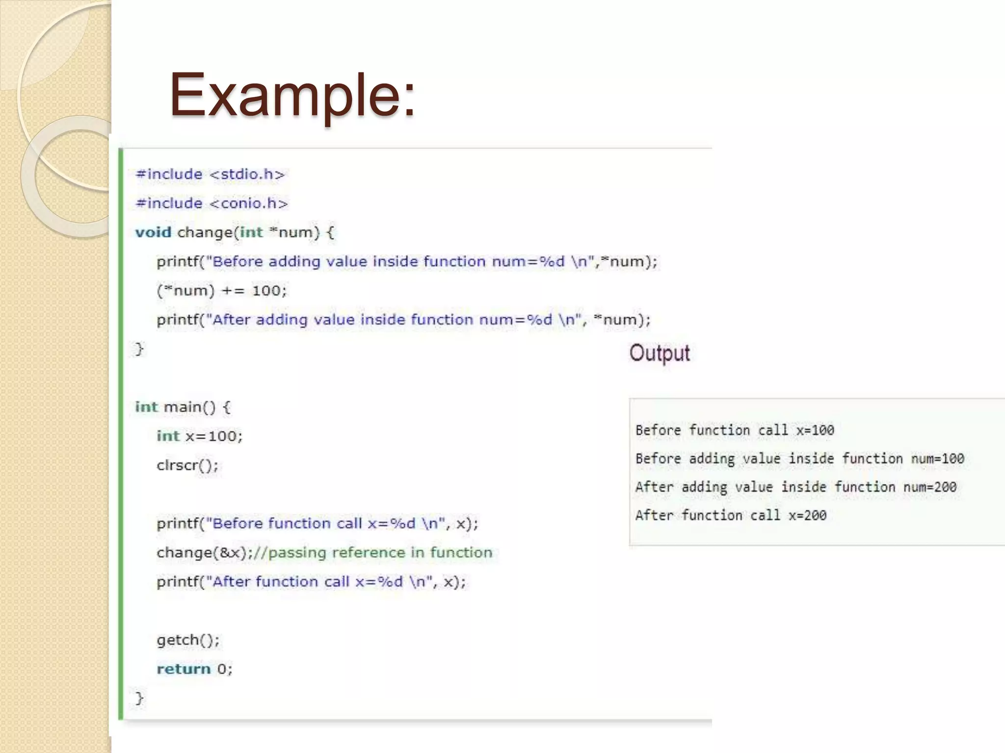 Example:
 